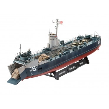 KIT PARA MONTAR REVELL BARCO US NAVY LANDING SHIP MEDIUM BOFORS 40 MM GUN 1/144 414 PEÇAS REV 05169